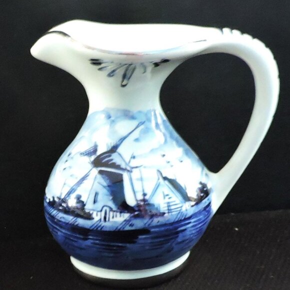 Vintage Blue Delft Small Pitcher Hand Painted Made In Holland Decorative Kitchen - Picture 1 of 5